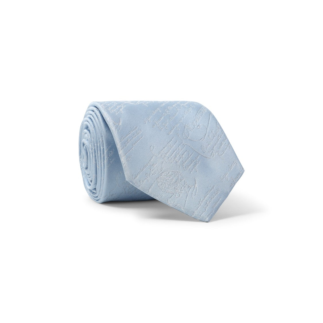 Berluti Light Blue Mulberry Silk Tie