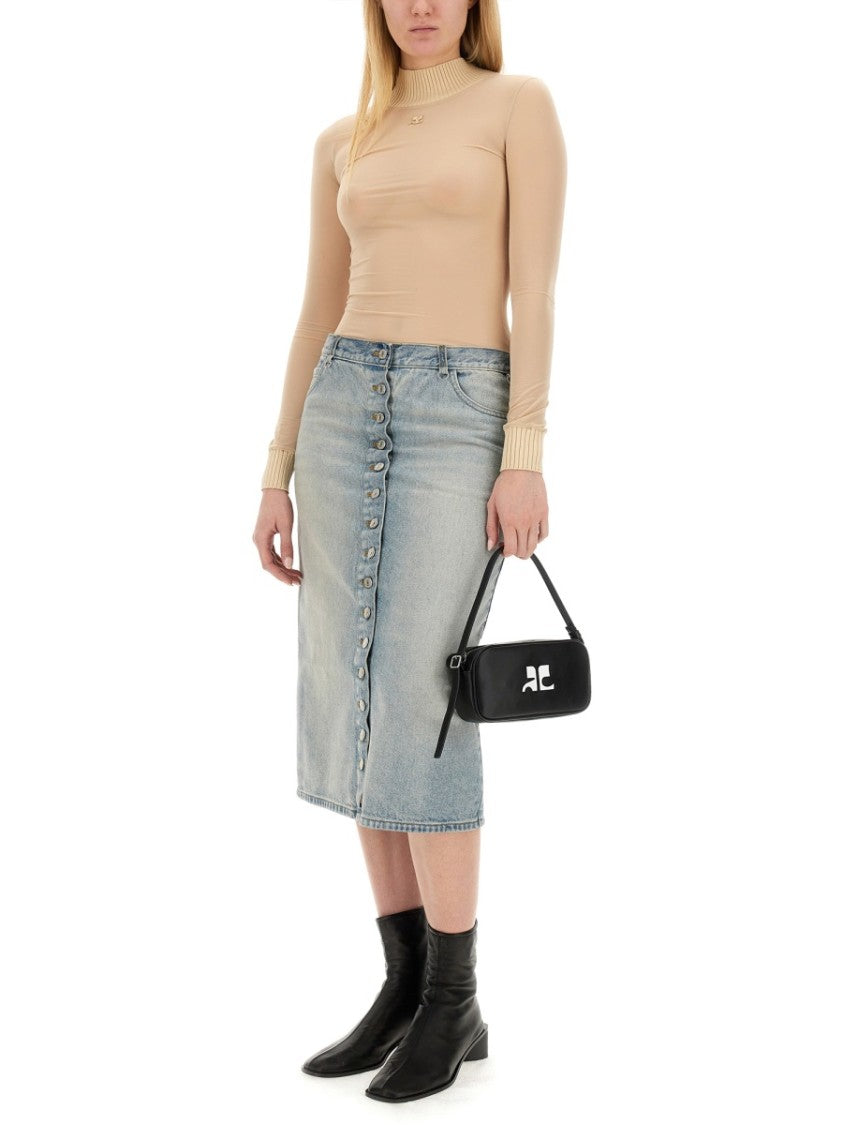 Courrèges Button-Down Midi Skirt