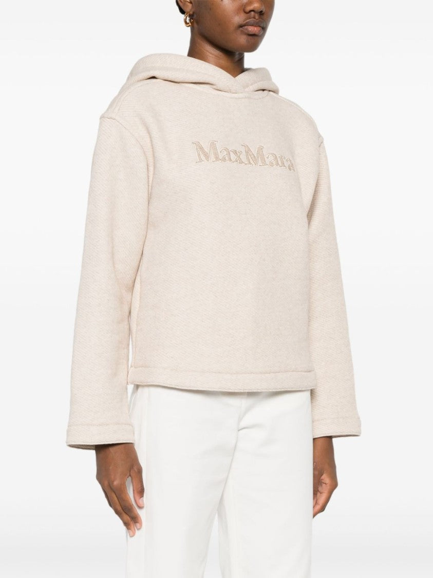 Max Mara Relaxed Fit Hooded Sweatshirt With Textured Finish