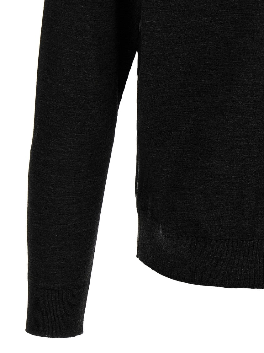 Kiton High-Neck Half-Zip Wool Sweater