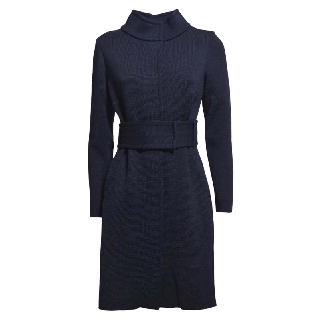 Charlott Long Blue Wool Knit Coat