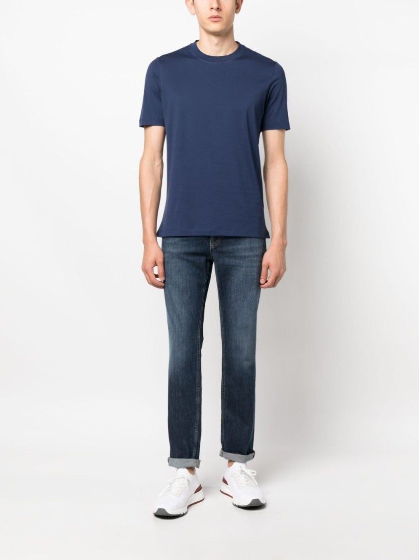 Brunello Cucinelli Blue Cotton Jeans