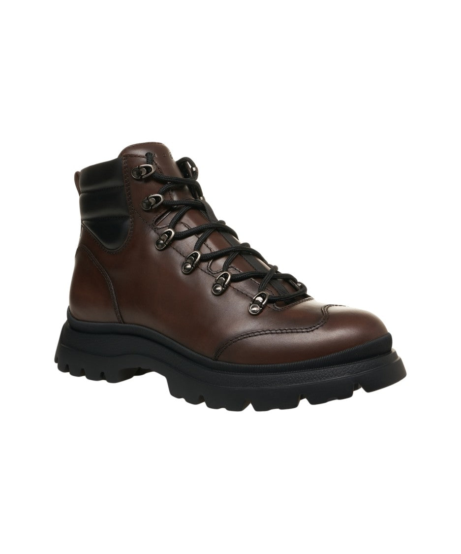 Hogan Smooth Leather Ankle Boots With Sole