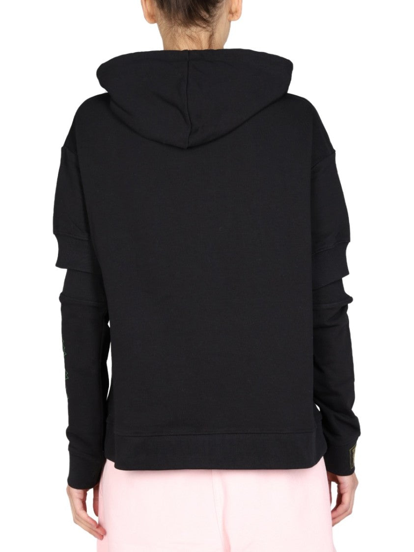 Raf Simons Graphic Print Sweatshirt With Cut-Out Sleeves