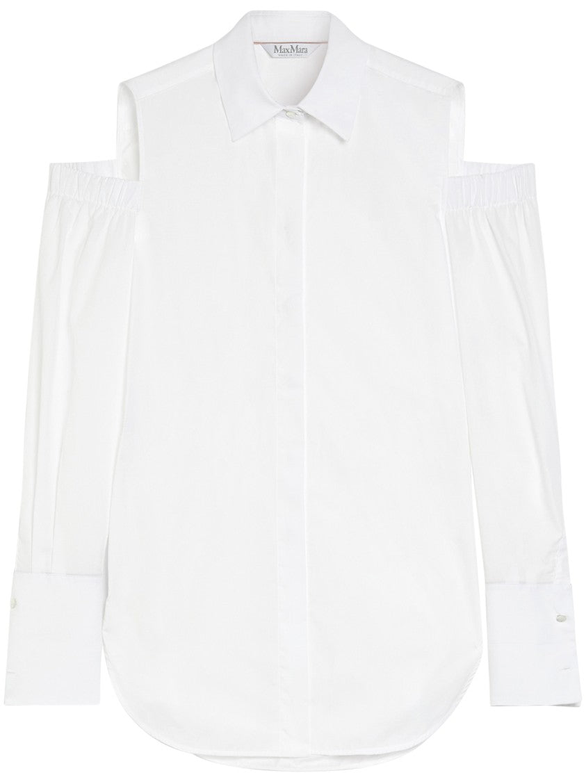 Max Mara Cut-Out Shoulder White Shirt