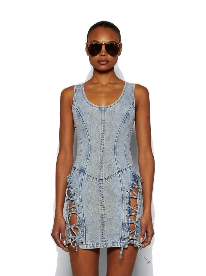 Natasha Zinko Treated Hardwired Dress - Light Wash Denim
