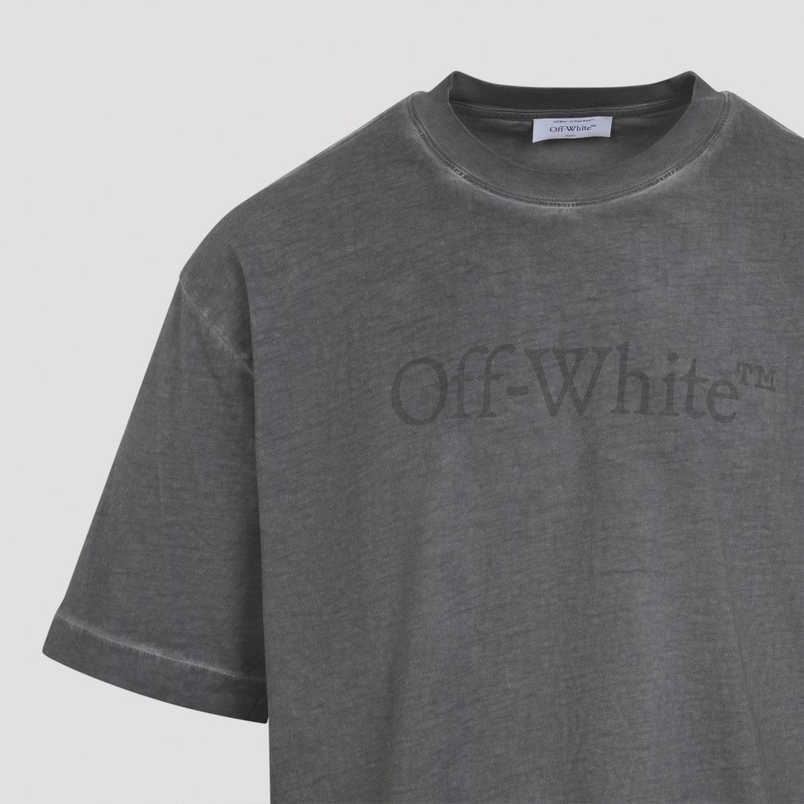 Off-White Washed Charcoal Grey Classic Fit T-Shirt