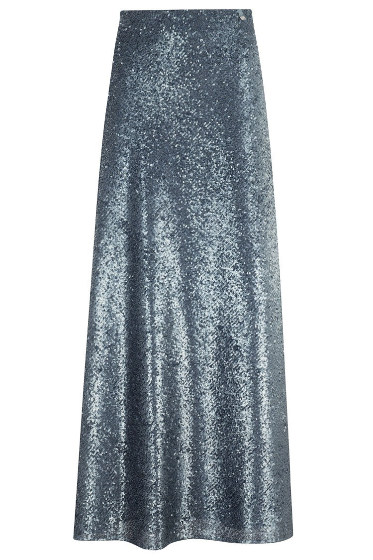 Herno Sequined Long Skirt With Elastic Waistband