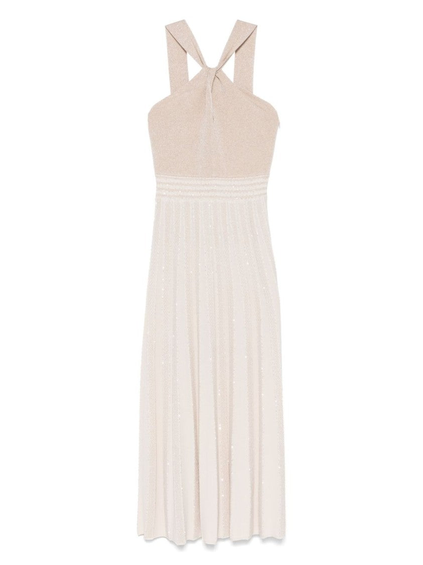 D. Exterior Plissé Detail Dress With Twist Neckline