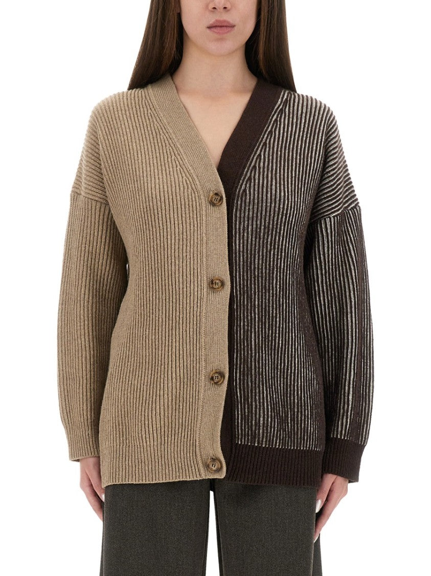 Moschino Relaxed Fit Cardigan With Inlay Logo Design