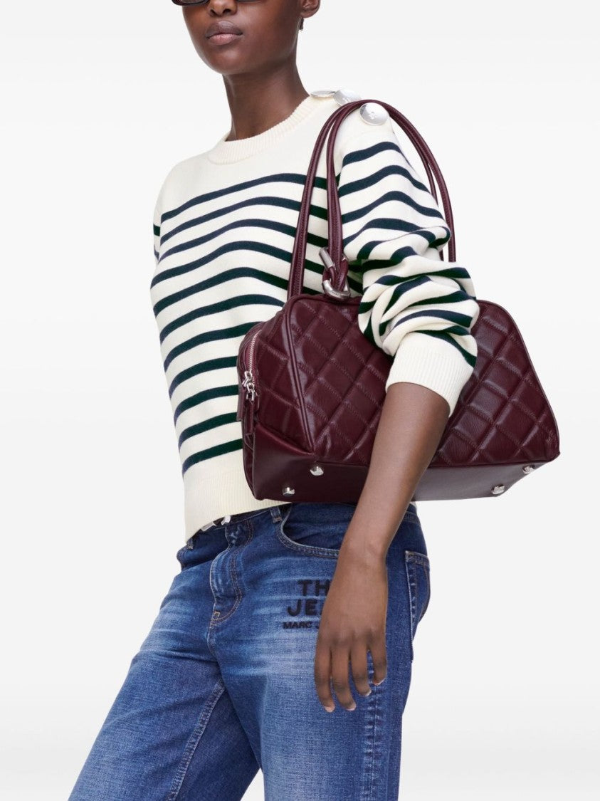 Marc Jacobs Quilted Burgundy Vitello Leather Shoulder Bag