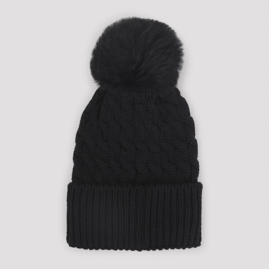 Moncler Grenoble Knitted Virgin Wool Hat With Pompon And Logo Detail