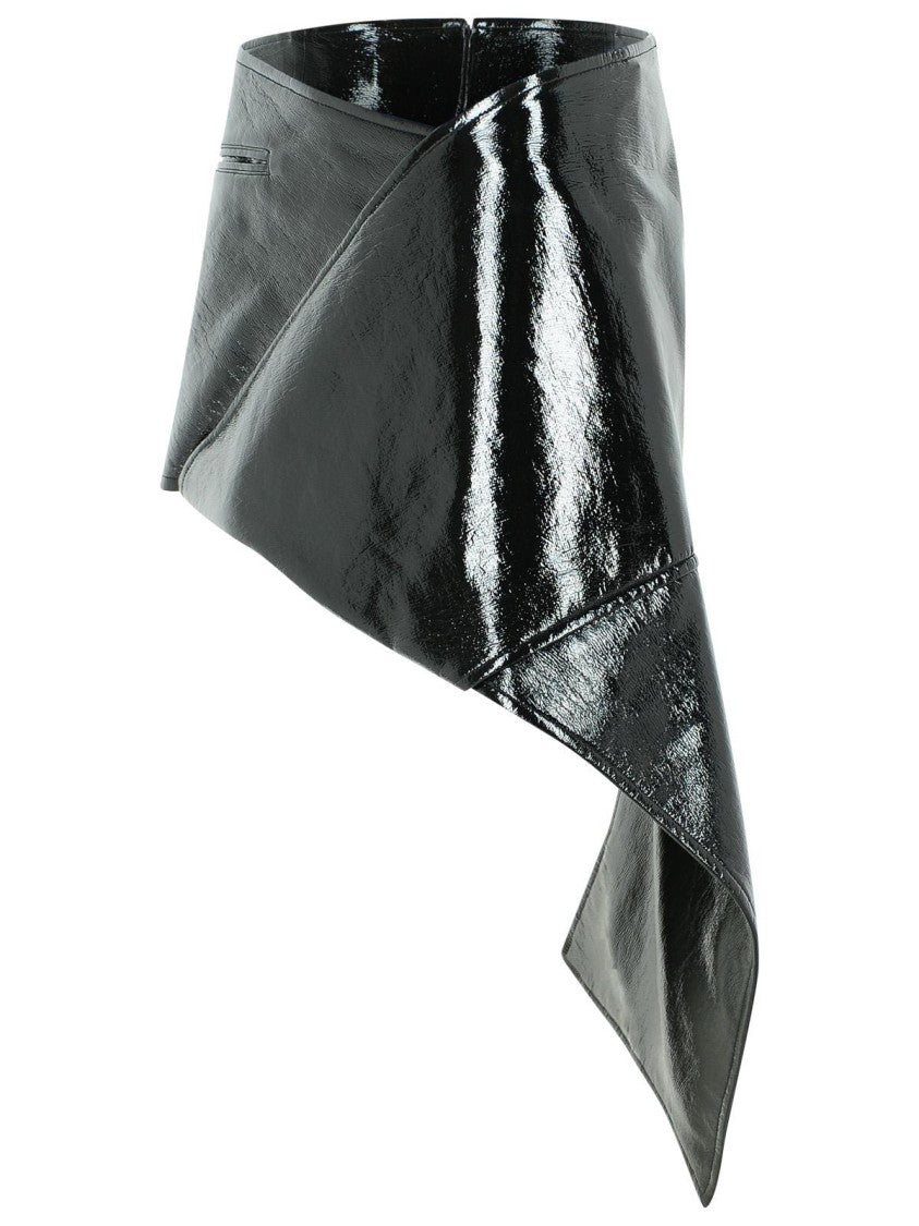 Courrèges Vinyl' Black Cotton Blend Miniskirt