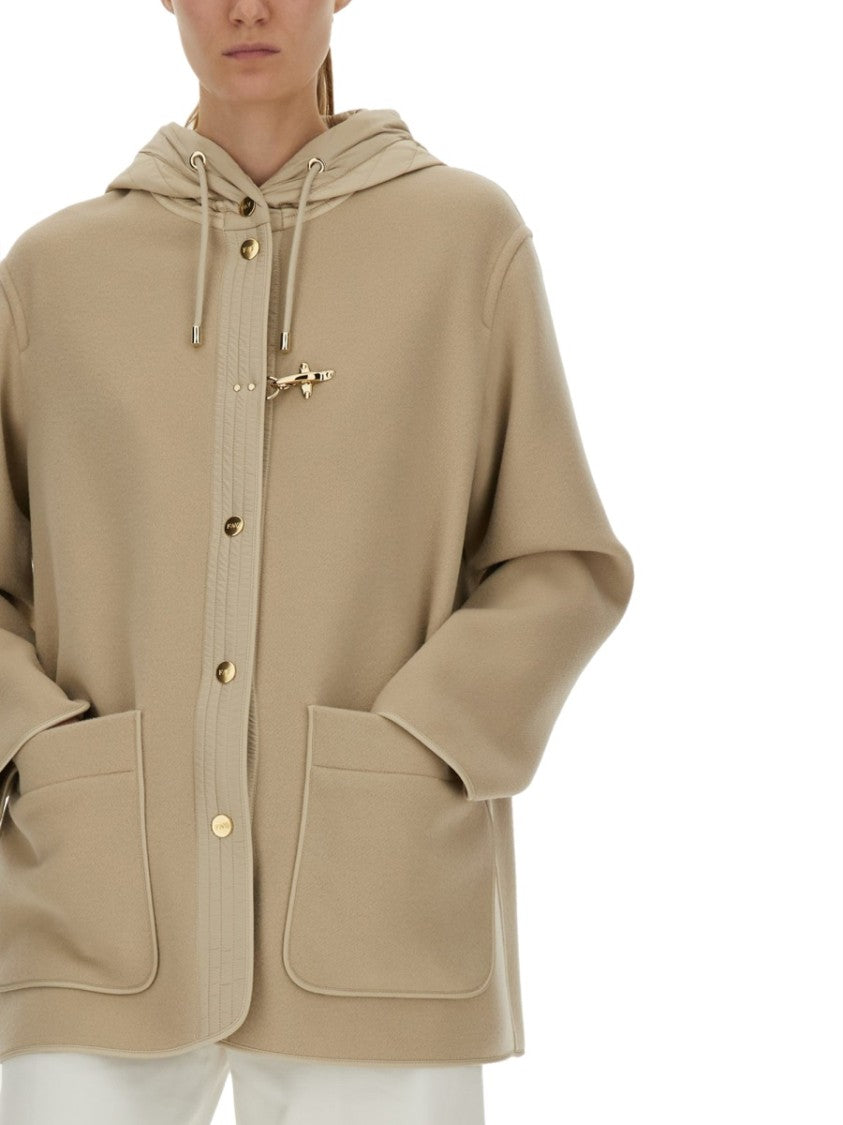 Fay Bimaterial Caban Cape