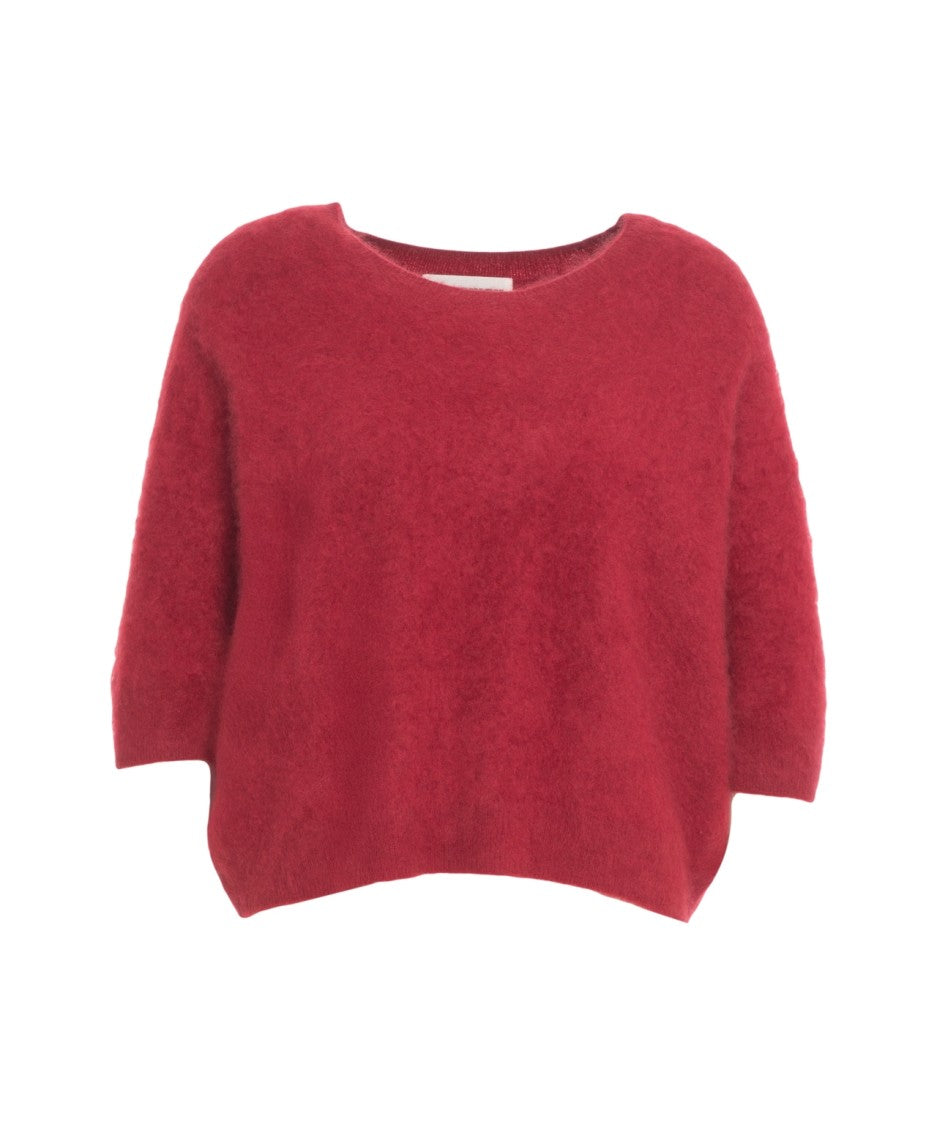 Crush Cashmere Pullover With Relaxed Fit And Ribbed Hem