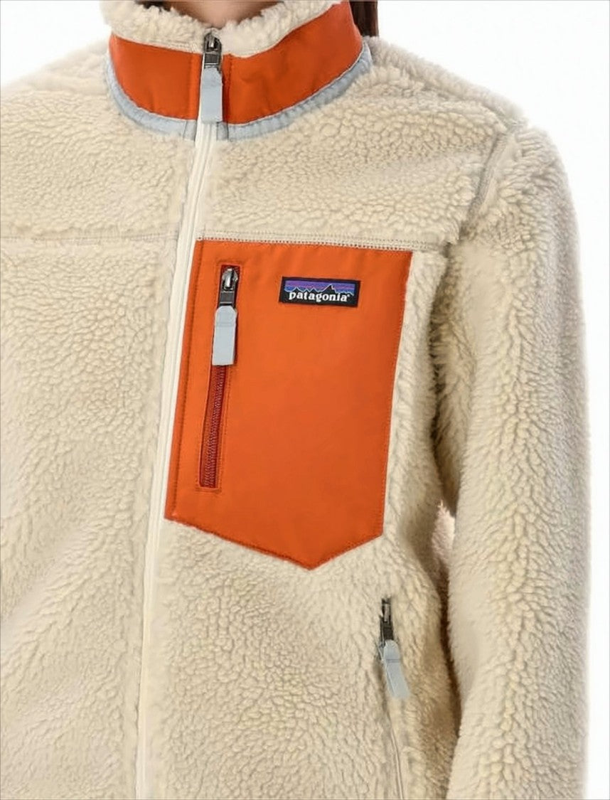 Patagonia Textured Fleece Jacket With Contrasting Chest Pocket