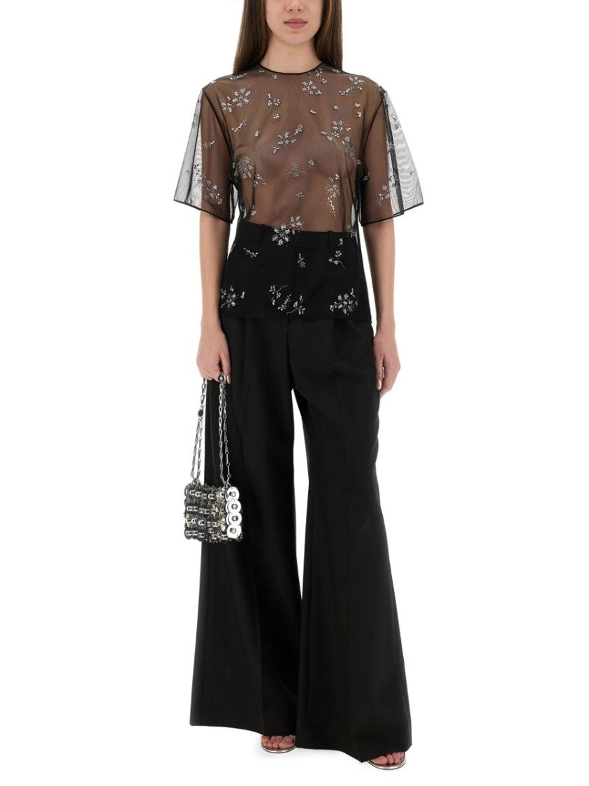 Rabanne Transparent Top With Delicate Floral Applications