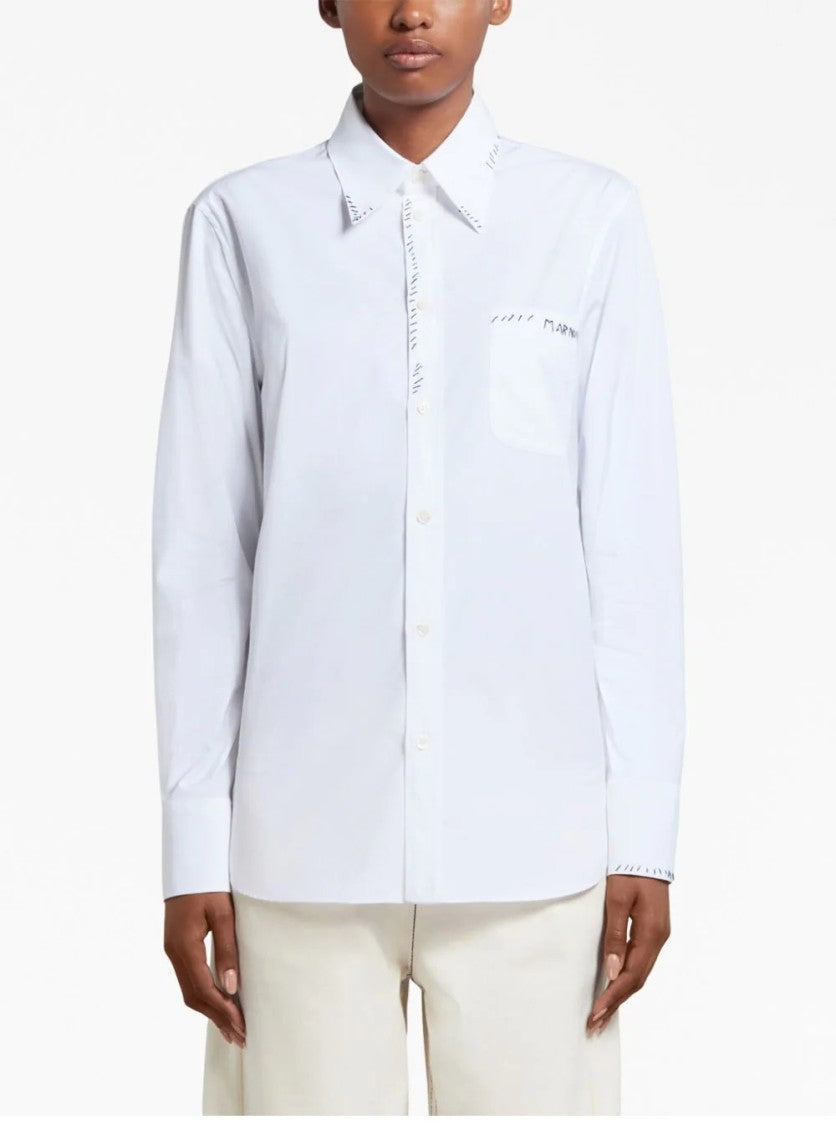 Marni Classic Cotton Shirt With Unique Stitch Detail And Design