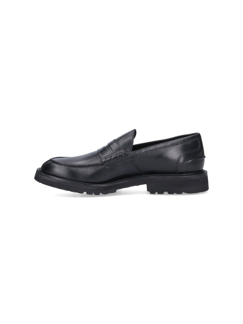 Tricker's James Black Leather Loafers