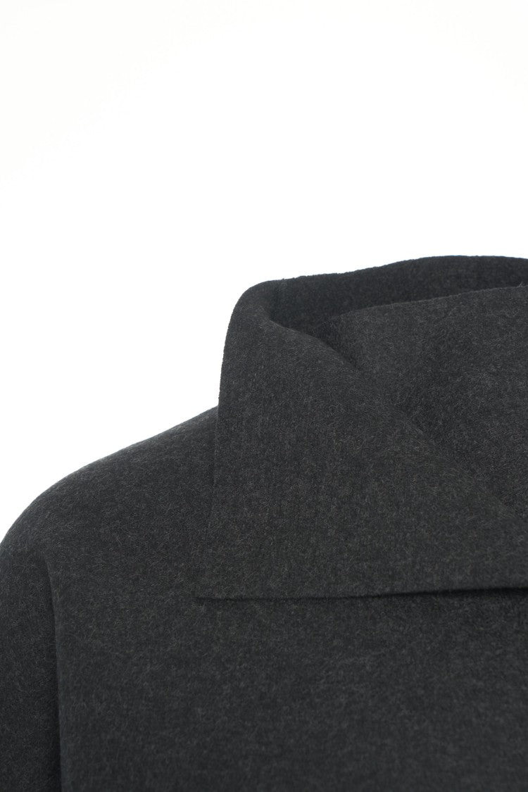 Harris Wharf London Virgin Wool Short Coat With High Collar And Wide Sleeves