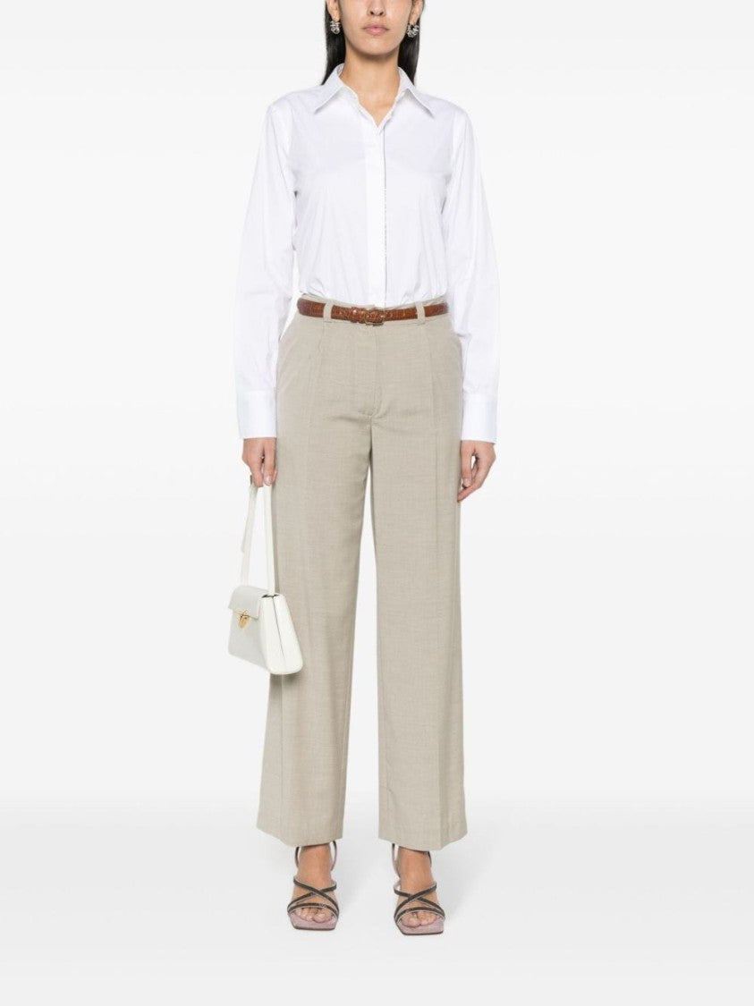 Brunello Cucinelli White Cotton Shirt With Stretch Design