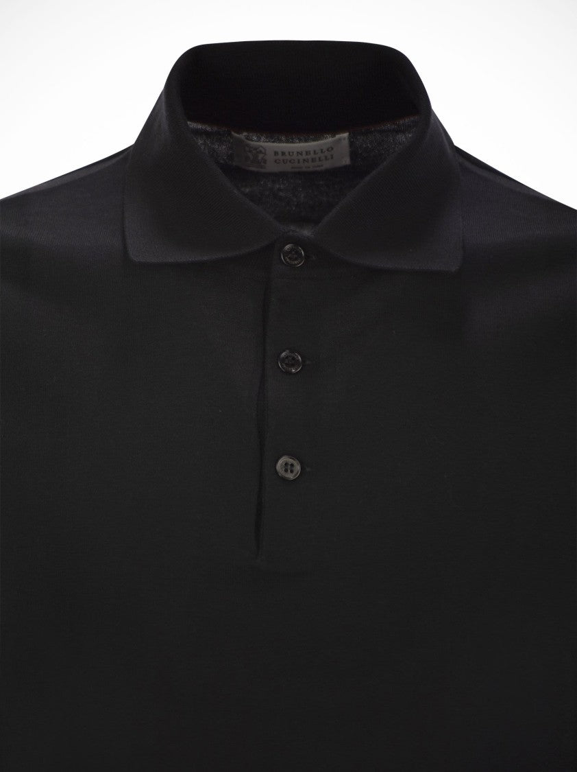 Brunello Cucinelli Lightweight Cotton Knit Polo Shirt