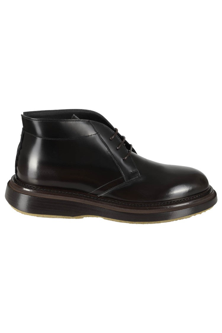 The Antipode Brushed Leather Lace-Up Boots With Durable Sole