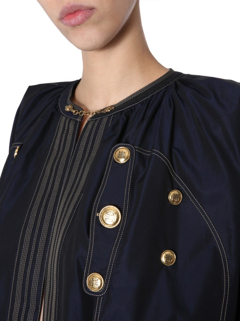 Givenchy A-Line Dress With Bold Button Closure