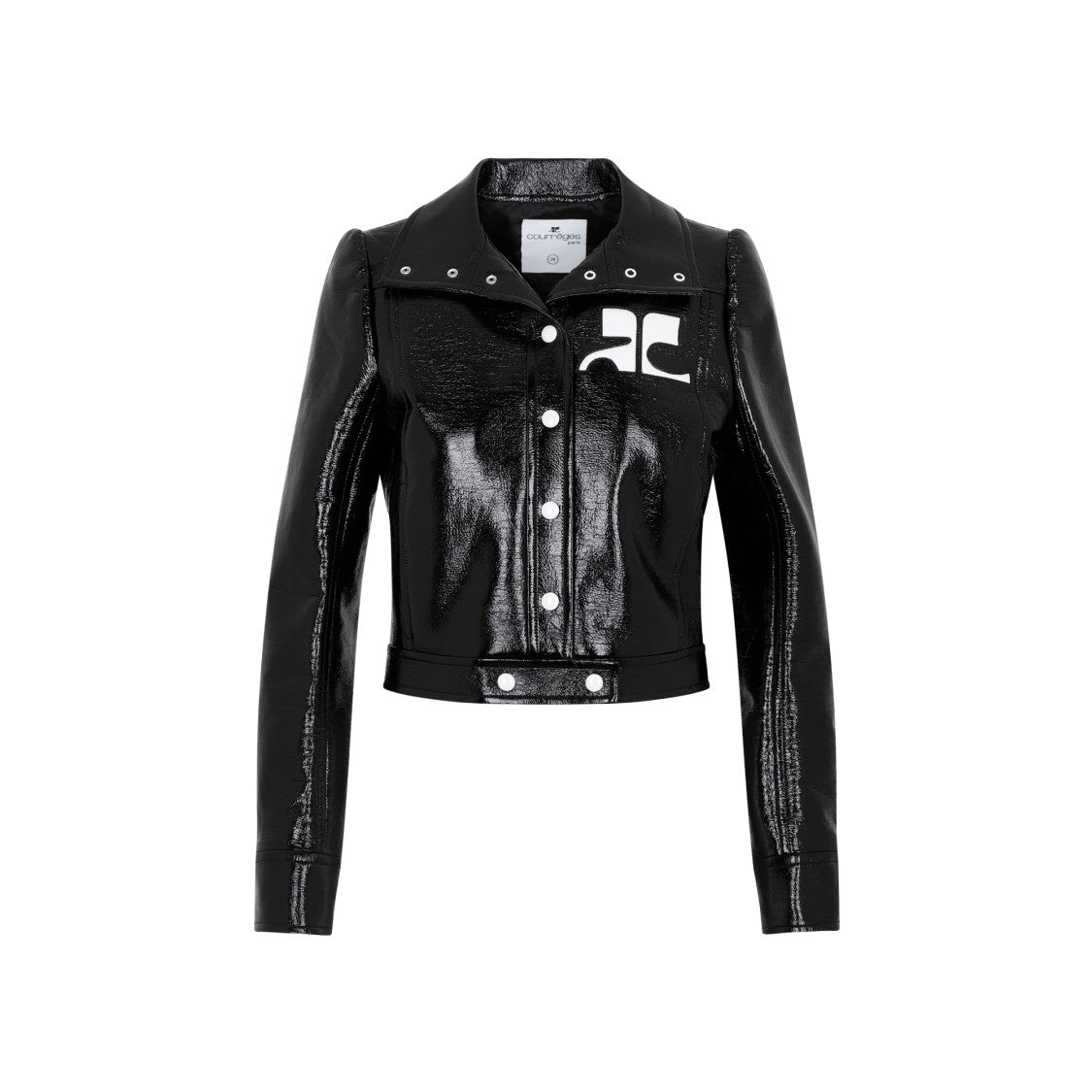 Courrèges Black Vinyl Jacket With Logo