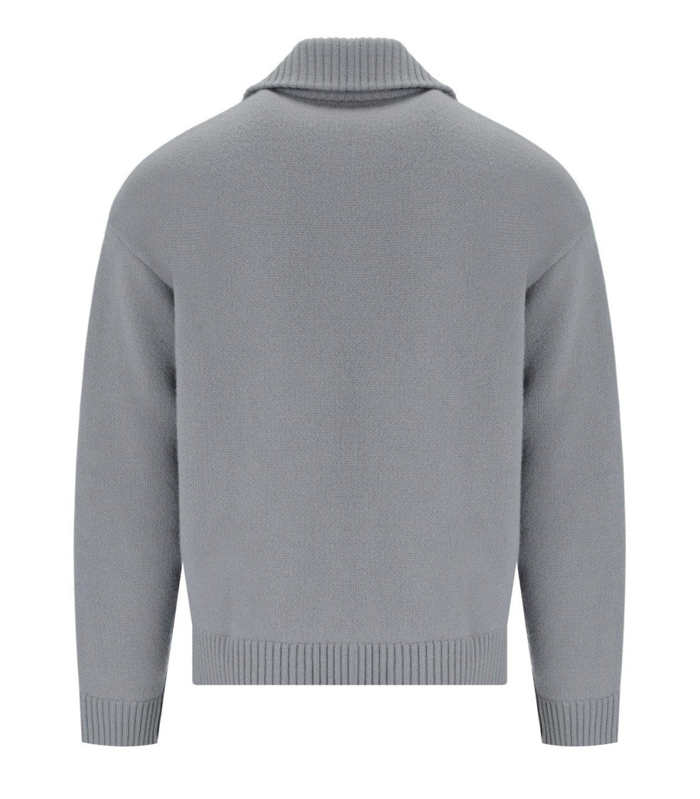 Emporio Armani Grey Zipped Cardigan