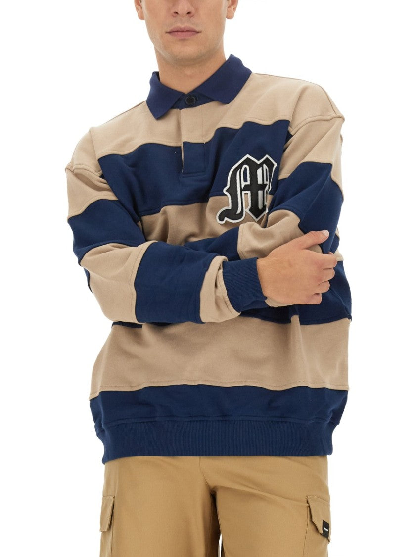 Msgm Oversized Sweatshirt With Classic Polo Collar