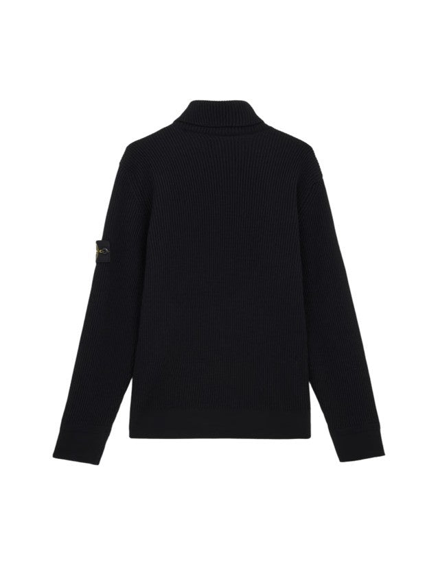 Stone Ribbed Knit Turtleneck Sweater
