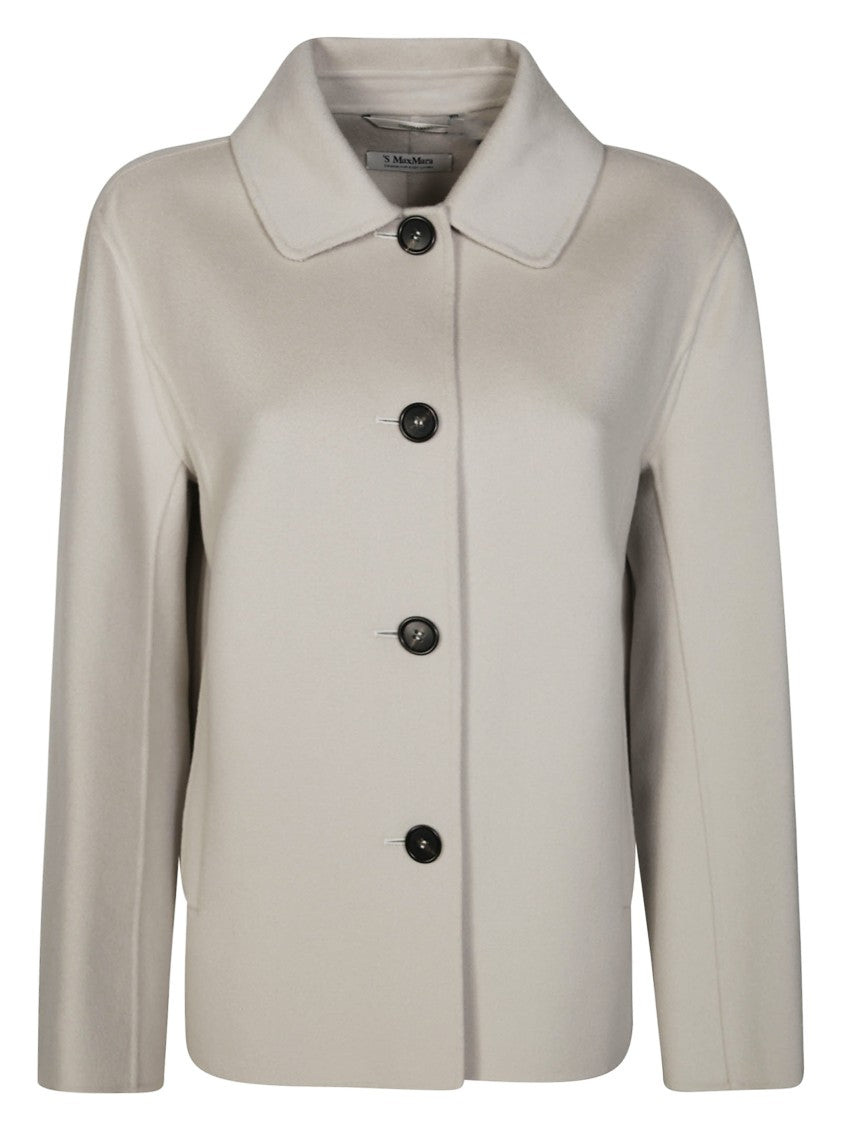 Max Mara Boxy Short Caban Coat With Rounded Collar