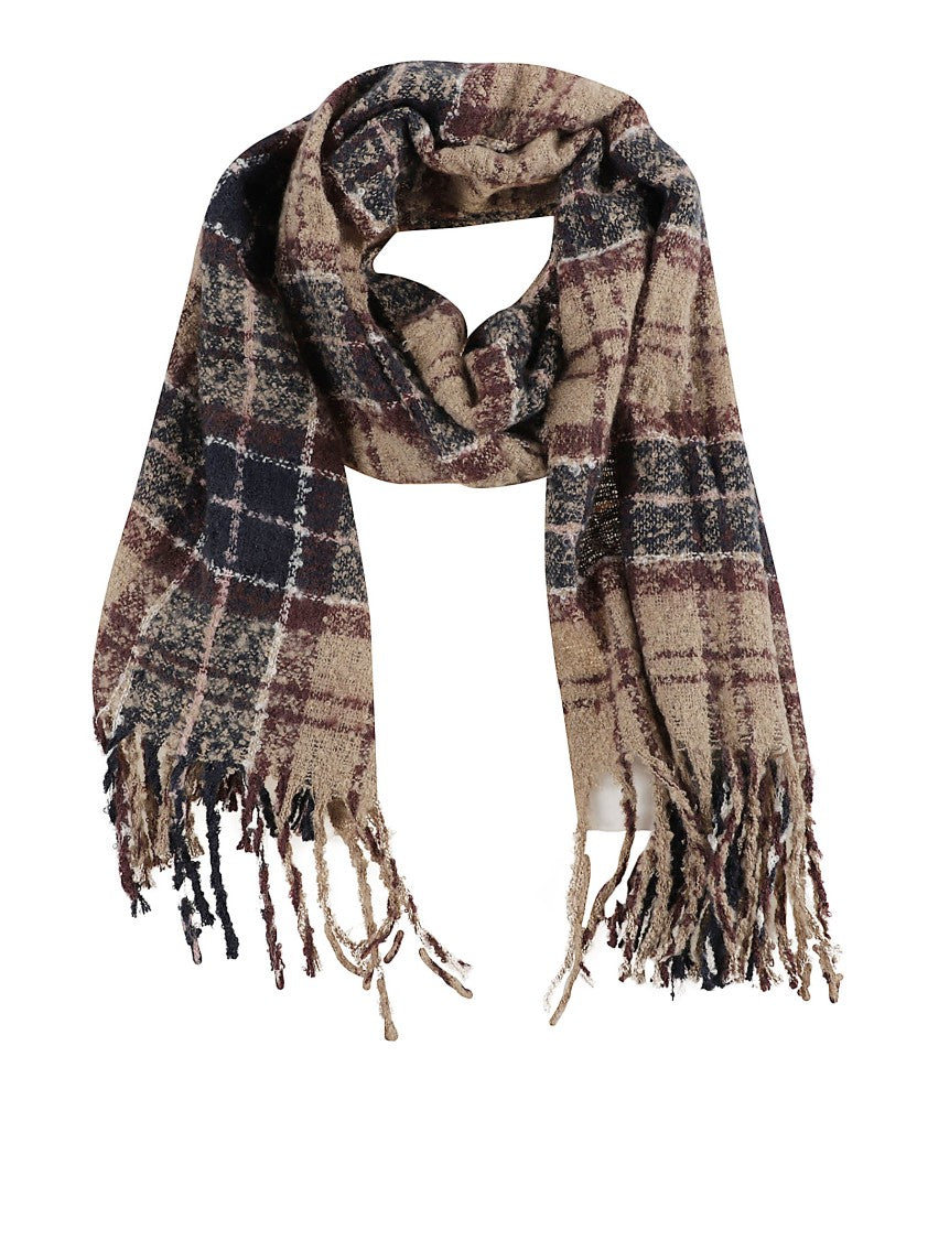 Barbour Beige Knit Beanie With Faux Fur Pom-Pom