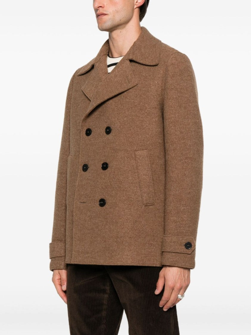 Harris Wharf London Double-Breasted Brown Virgin Wool Harris Wharf London Coat