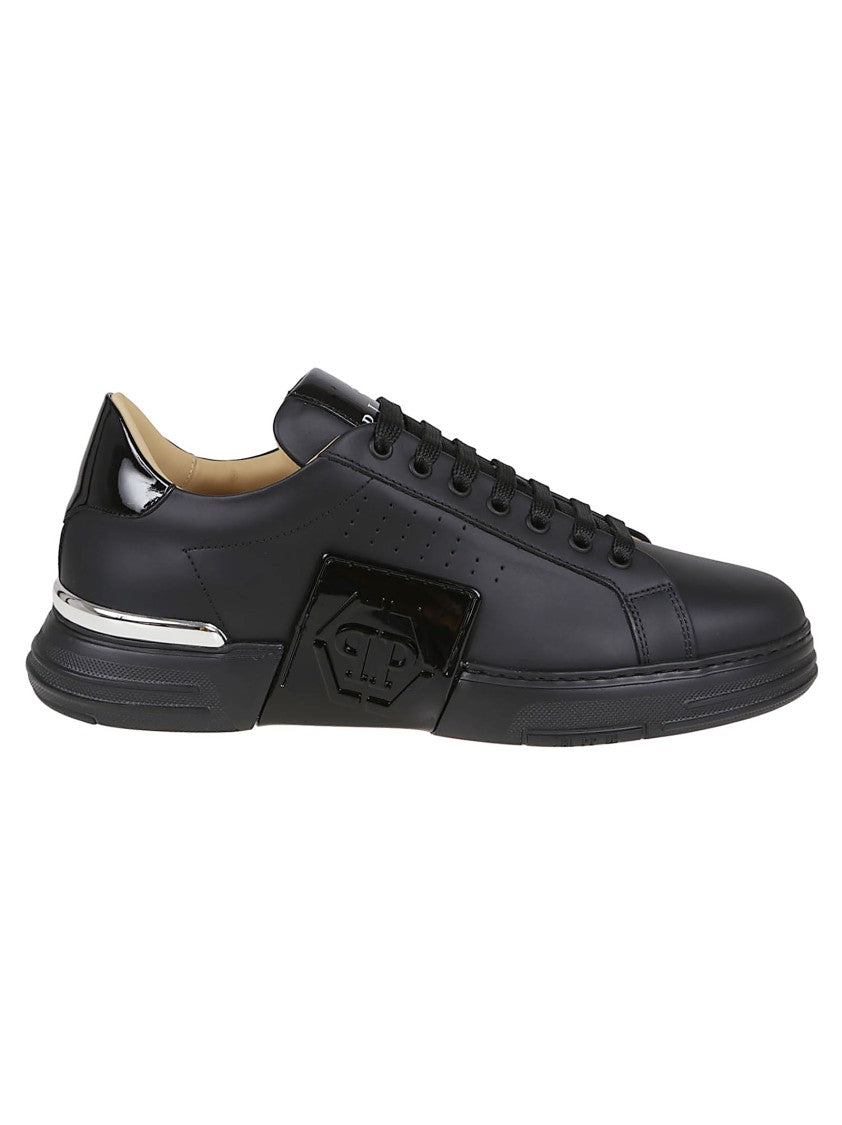 Philipp Plein Calf Leather Sneakers With Logo Detail