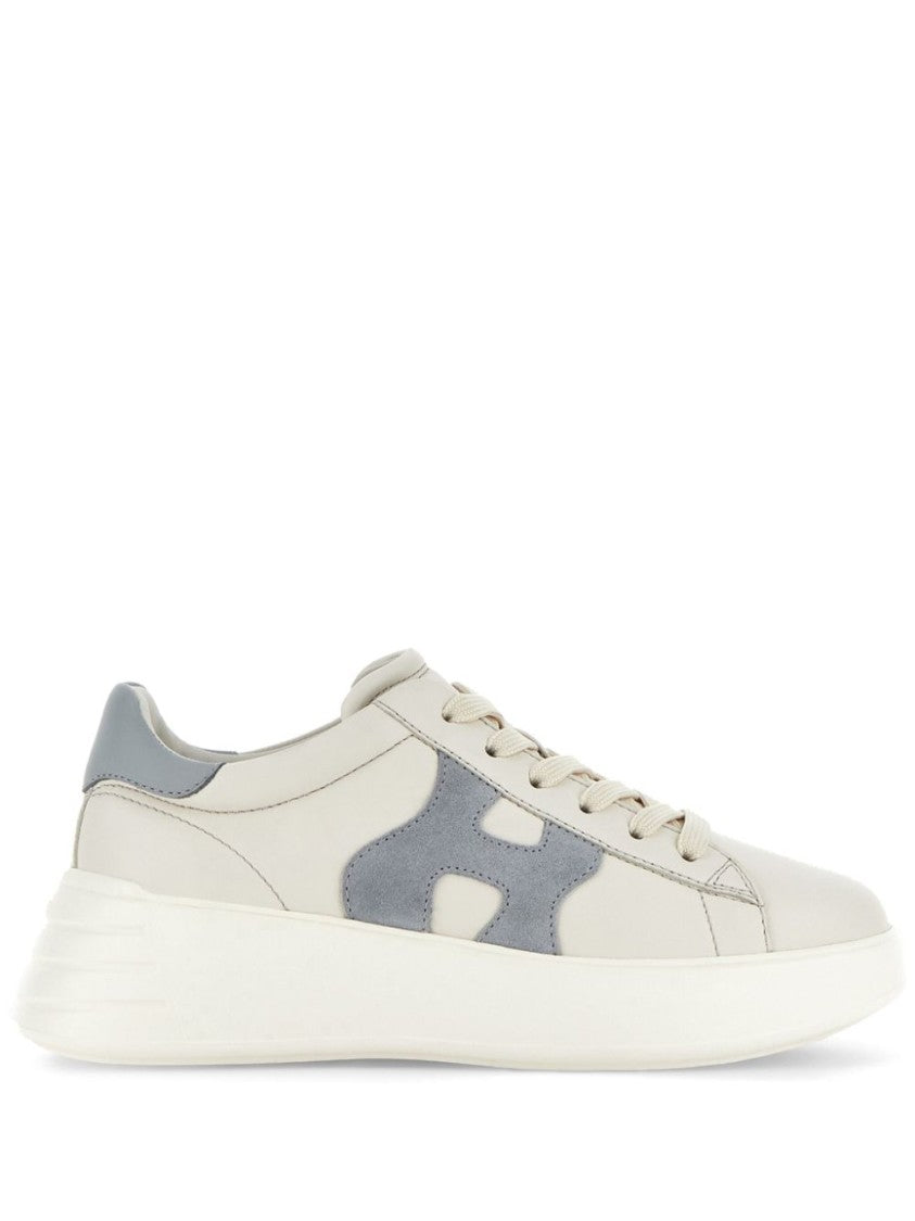 Hogan Beige Sneakers With Suede Accents And Sole