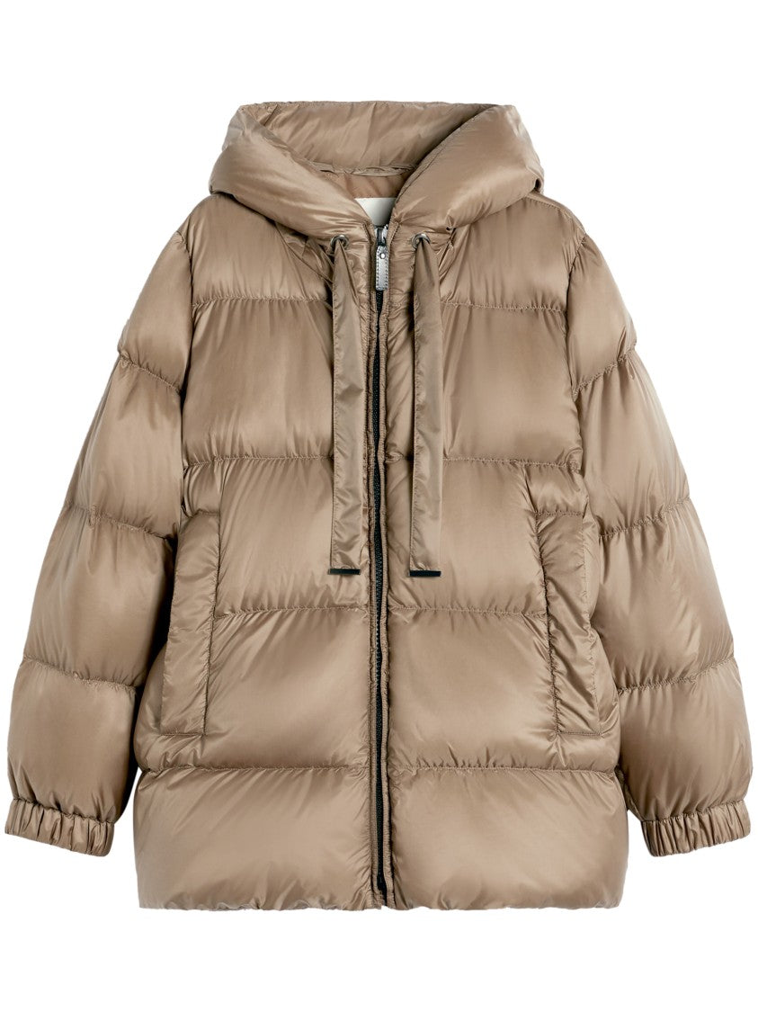 Max Mara Padded Hooded Coat With Horizontal Quilting