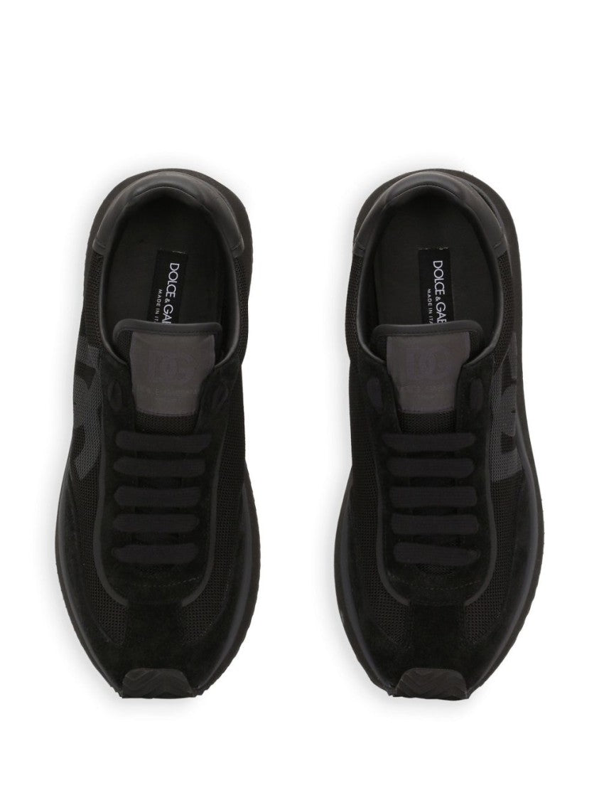 Dolce & Gabbana Bi-Color Suede Sneakers With Mesh Paneling