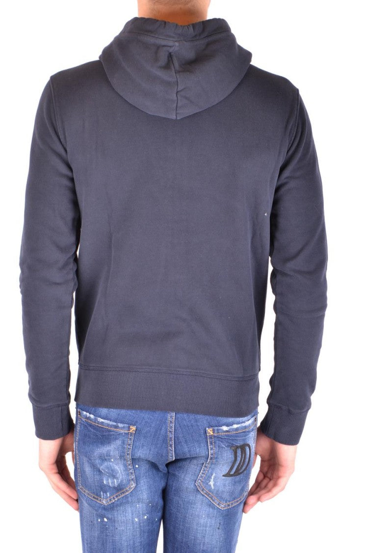 Woolrich Classic Zip-Up Hoodie In Deep Blue Cotton