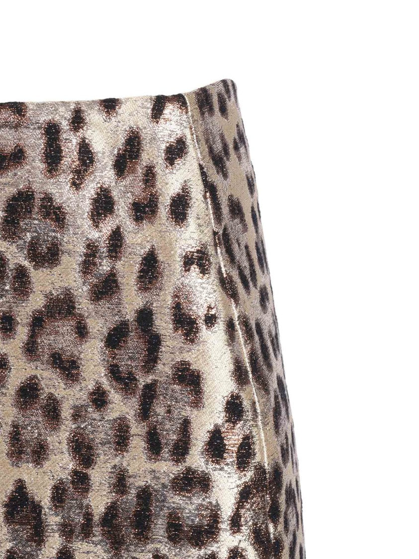 P.A.R.O.S.H. Shiny Leopard Print Mini Skirt