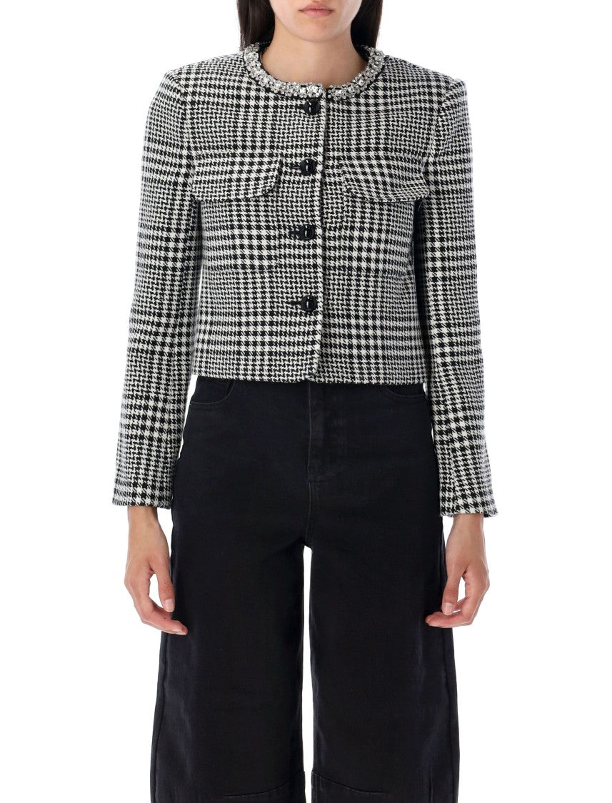 Self-Portrait Check Crystal Jacket