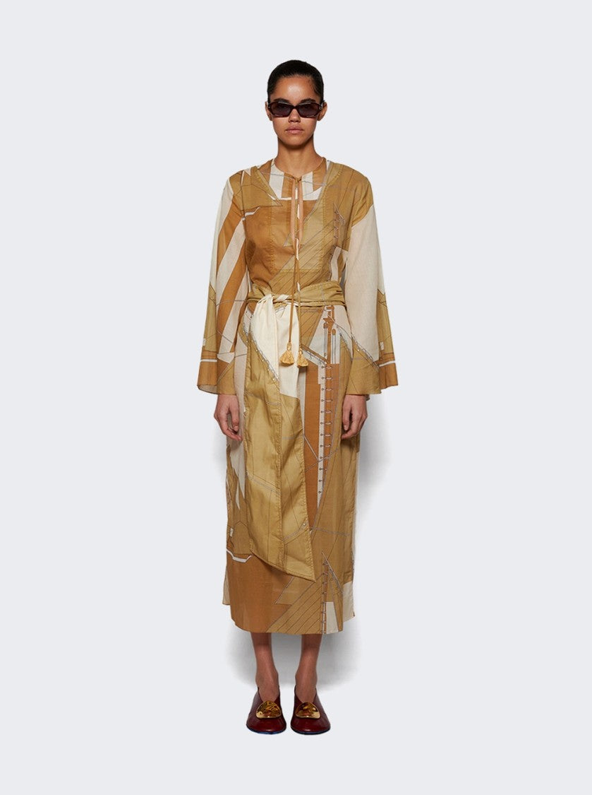 Johanna Ortiz Aqua Cruiser Tunic Dress Sand And Ecru