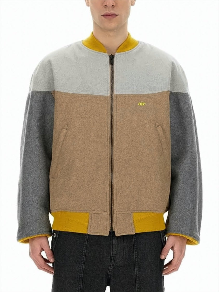 Aïe Color-Block Casual Jacket With Bold Back Detail