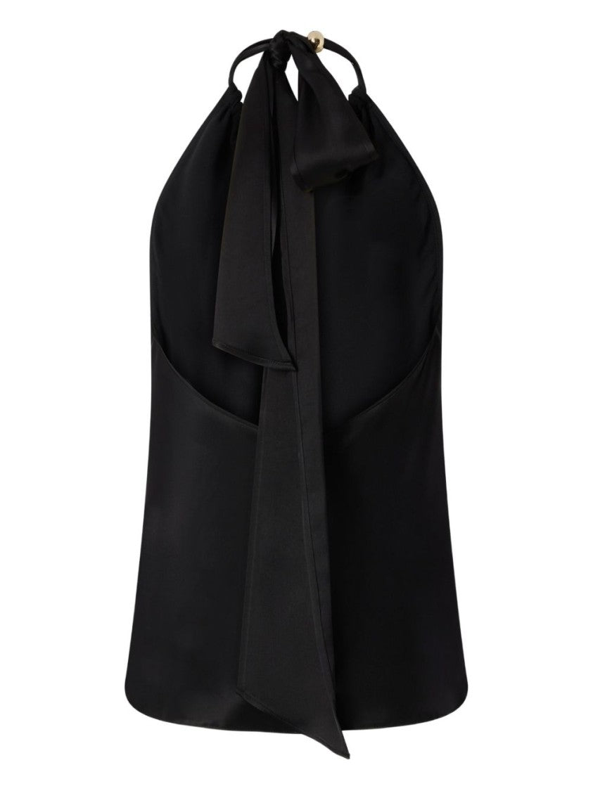 Pinko Halter Top With Deep V-Neckline