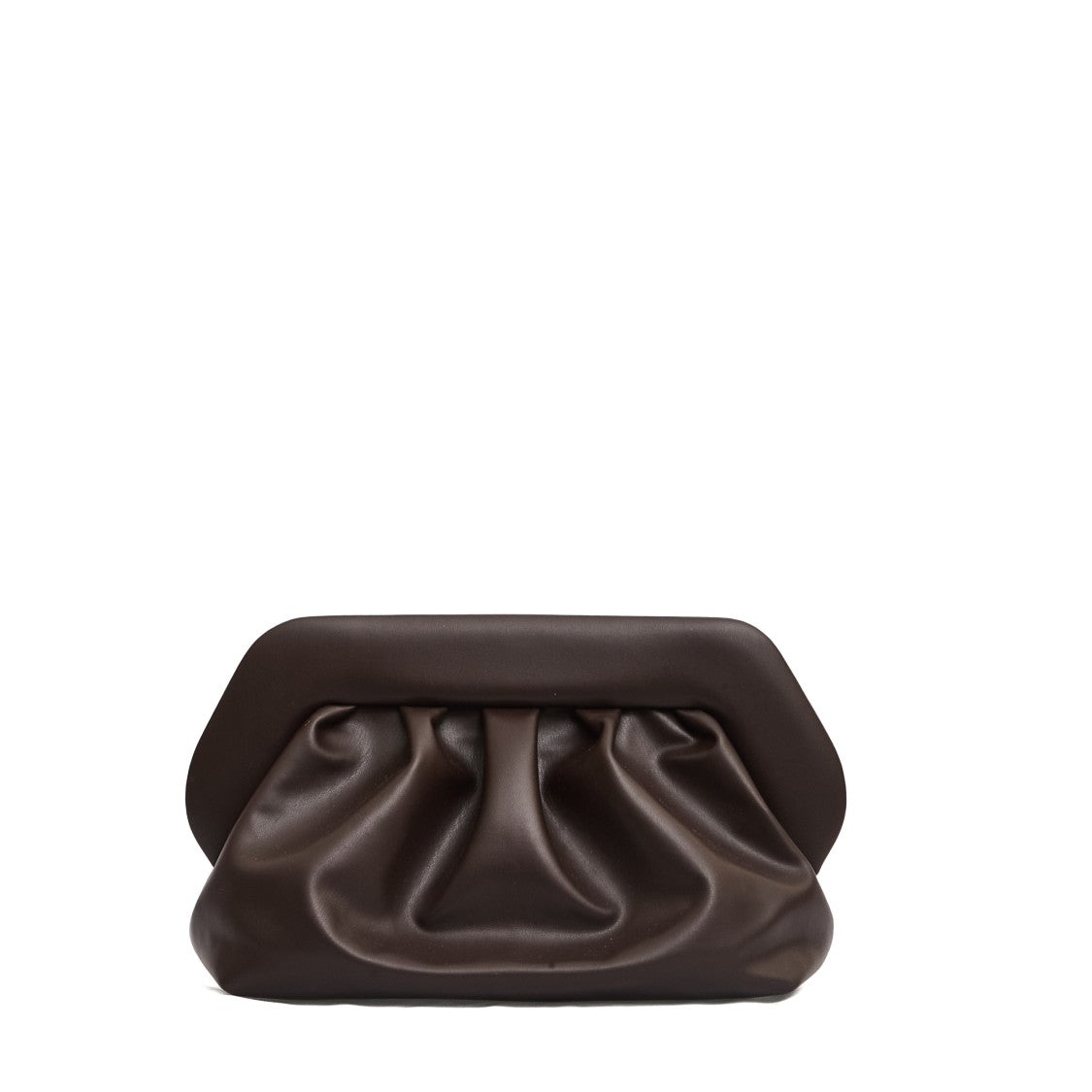 Themoirè Clutch Vegan Leather Brown