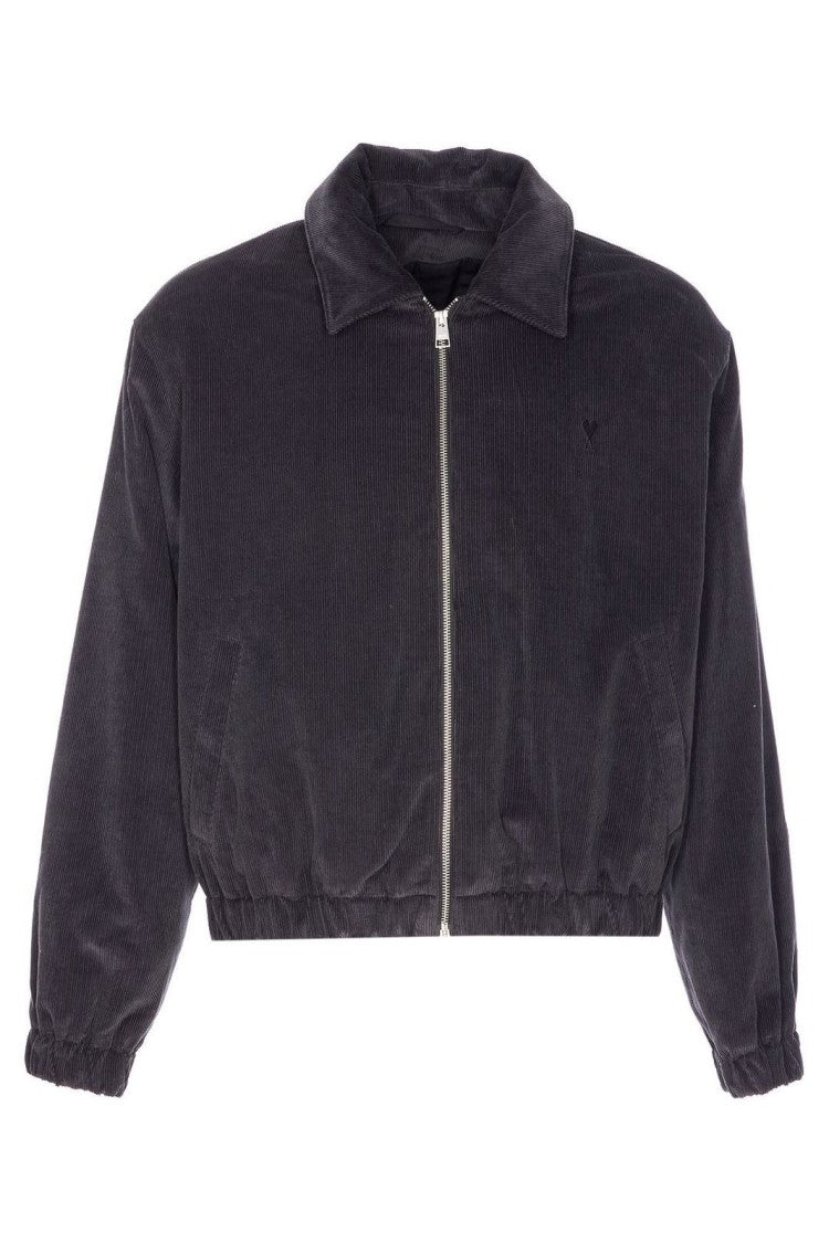 Ami Quilted Padded Jacket With High Collar And Structured Silhouette