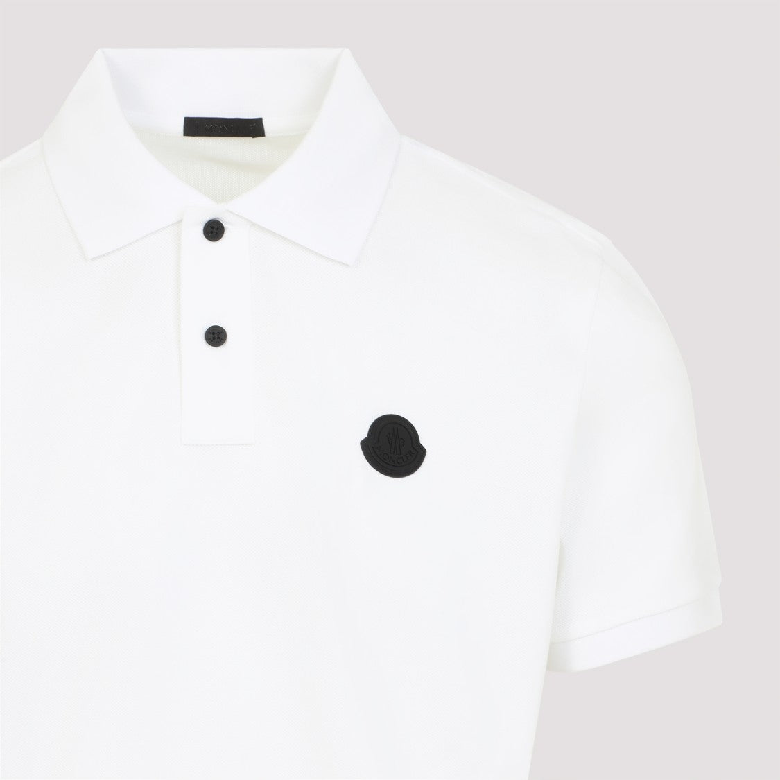 Moncler White Cotton Short Sleeves Polo