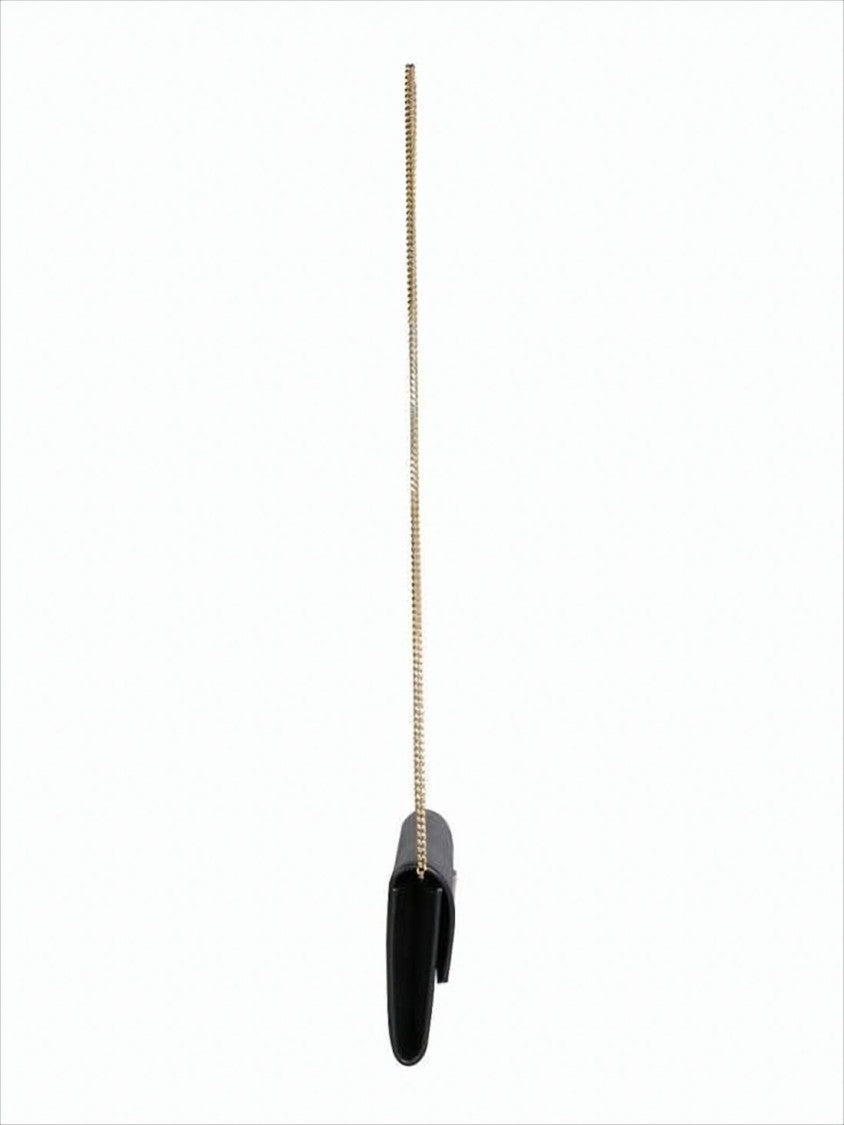 Saint Laurent Textured Calf Leather Long Wallet With Chain Strap