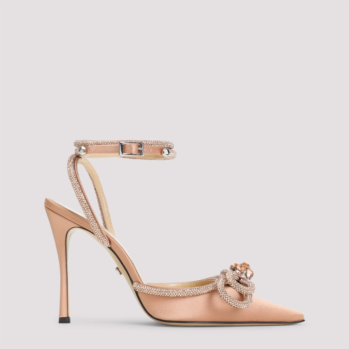 Mach & Mach Double Bow Golden Satin Pumps